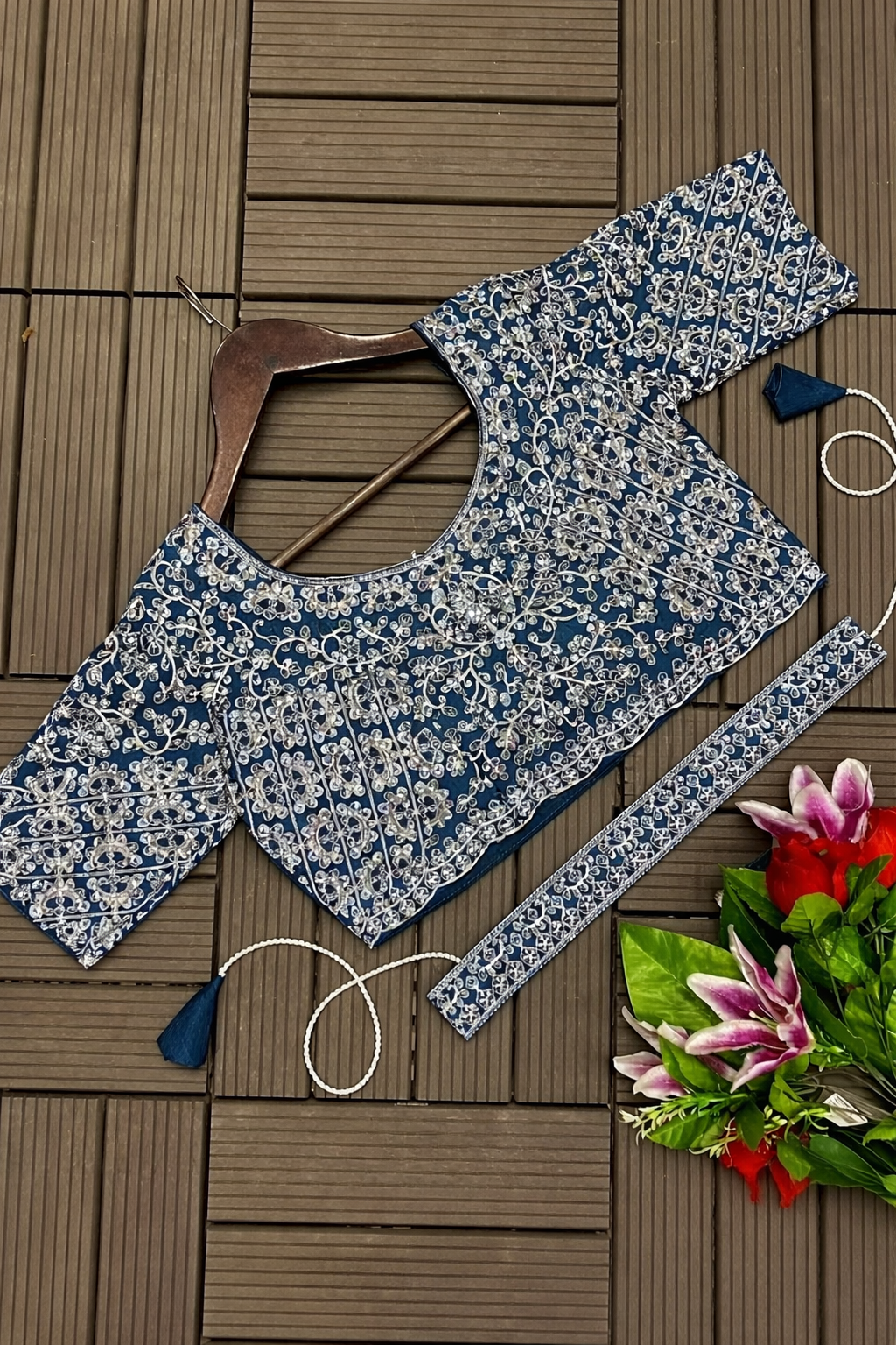 New Super Trending Embroidery Cording work ready to wear saree with embroidery blouse