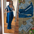 New Super Trending Embroidery Cording work ready to wear saree with embroidery blouse